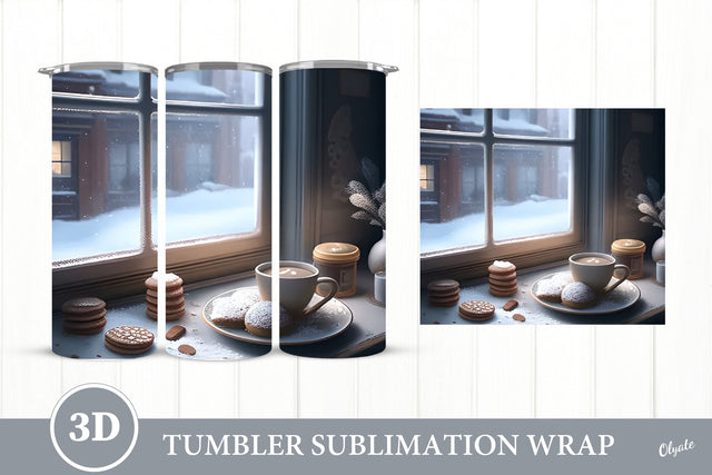 Winter Tumbler Sublimation Wrap. 20 OZ Skinny Tumbler Sublimation Olga Terlyanskaya 