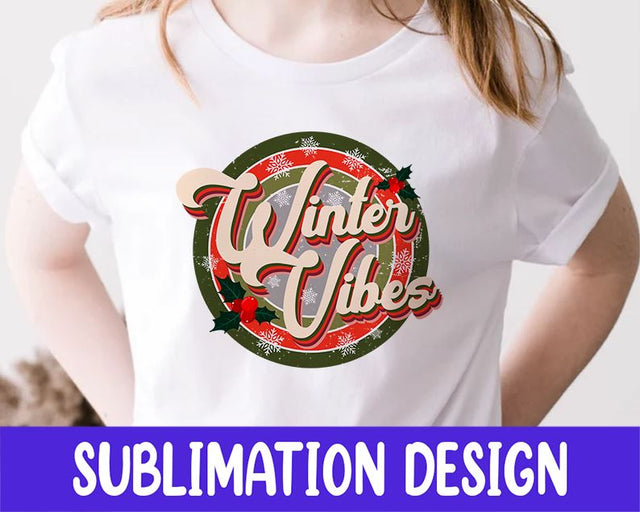 Winter Vibes Retro Christmas Sublimation Downloads PNG, Christmas Tshirt Design Sublimation iStyleDesign 