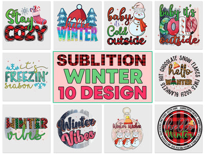 Winter vibes sublimation PNG, Winter Bundle sublimation file, Sweater weather shirt PNG design, Sublimation design, Digital download Sublimation Alihossainbd 