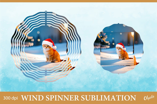 Winter Wind Spinner. Cat In The Hat Wind Spinner Sublimation Sublimation Olga Terlyanskaya 