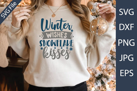 Winter wishes snowflake kisses SVG md faruk hossain 