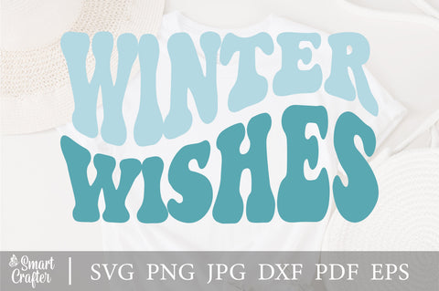 Winter Wishes Svg, Holiday Svg Design, Snowflakes Sign Svg, wavy style Stacked svg, Warm Winter Wishes Svg, Cozy vibes svg, png dxf SVG Fauz 