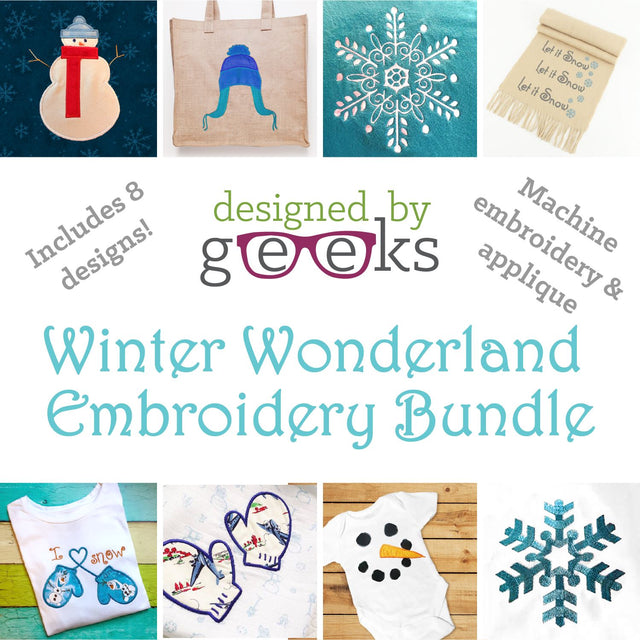 Winter Wonderland Applique Embroidery Bundle Embroidery/Applique Designed by Geeks 