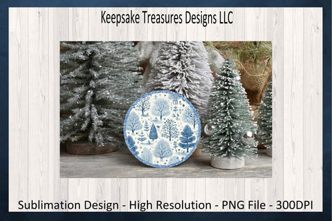 Winter wonderland Blue Icicle Round Coaster Templates, Sublimation PNG File, Holiday Coaster Set, Christmas Table Coaster, Digital Download Sublimation Keepsake Treasures Designs LLC. 