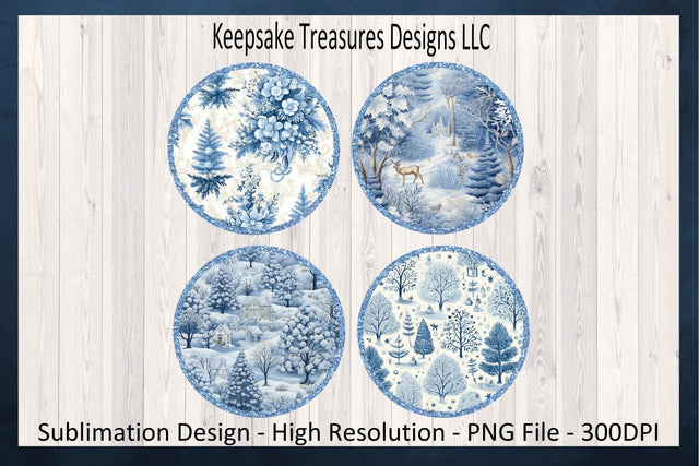 Winter wonderland Blue Icicle Round Coaster Templates, Sublimation PNG File, Holiday Coaster Set, Christmas Table Coaster, Digital Download Sublimation Keepsake Treasures Designs LLC. 