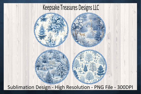 Winter wonderland Blue Icicle Round Coaster Templates, Sublimation PNG File, Holiday Coaster Set, Christmas Table Coaster, Digital Download Sublimation Keepsake Treasures Designs LLC. 