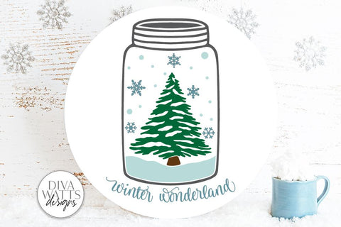 Winter Wonderland Jar Scene SVG | Christmas Design SVG Diva Watts Designs 