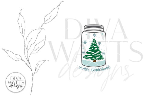 Winter Wonderland Jar Scene SVG | Christmas Design SVG Diva Watts Designs 