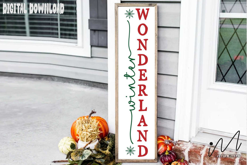 Winter wonderland porch sign svg, snow season svg, snow sign svg, winter porch svg, Christmas home decor, winter porch sign SVG Isabella Machell 