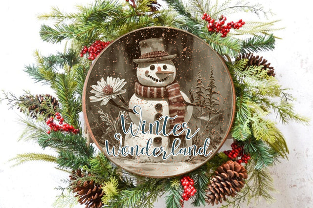 Winter Wonderland Round Sublimation Sublimation Jagonath Roy 