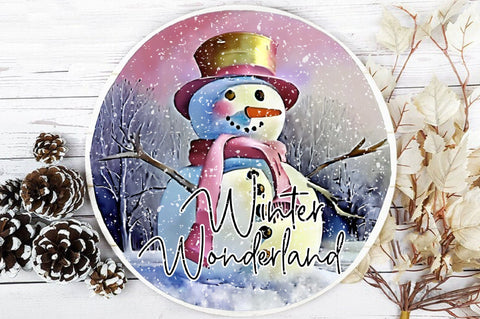 Winter Wonderland Snowman Round Sublimation Sublimation Jagonath Roy 