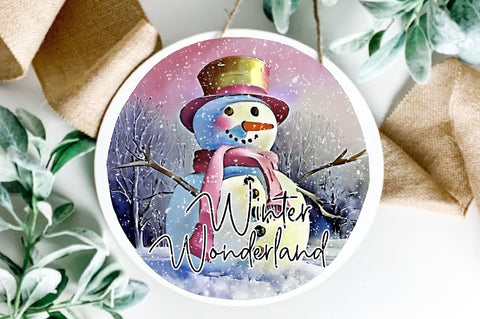 Winter Wonderland Snowman Round Sublimation Sublimation Jagonath Roy 