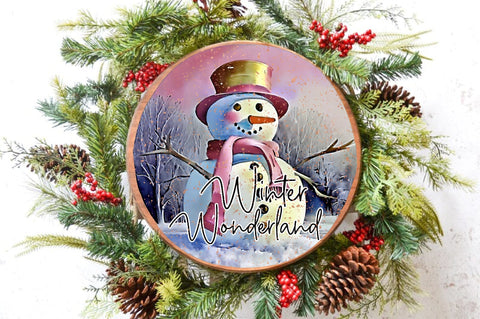 Winter Wonderland Snowman Round Sublimation Sublimation Jagonath Roy 