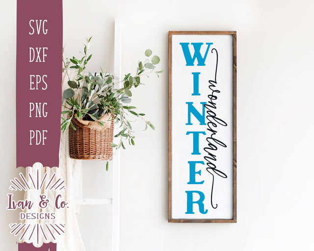 Winter Wonderland SVG Files | Christmas Porch Sign Svg | Vertical Sign Svg | Commercial Use | Cricut | Silhouette | Digital Cut Files | DXF PNG (1326294468) SVG Ivan & Co. Designs 