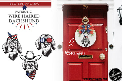 Wire Haired Dachshund Dog Patriotic Cut files and Sublimation SVG Loveleen Kaur 