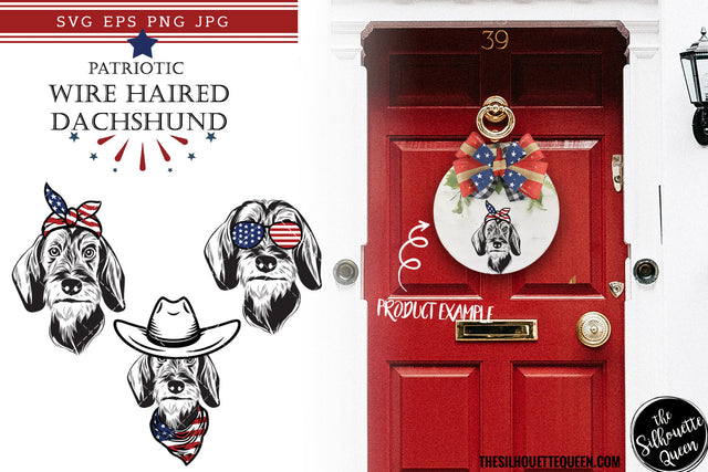 Wire Haired Dachshund Dog Patriotic Cut files and Sublimation SVG Loveleen Kaur 
