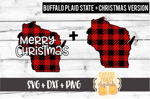 Wisconsin - Buffalo Plaid State - SVG PNG DXF Cut Files SVG Cheese Toast Digitals 
