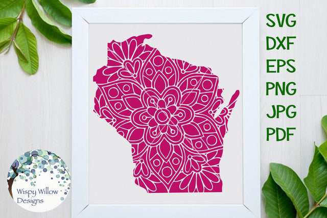 Wisconsin Mandala SVG Wispy Willow Designs 