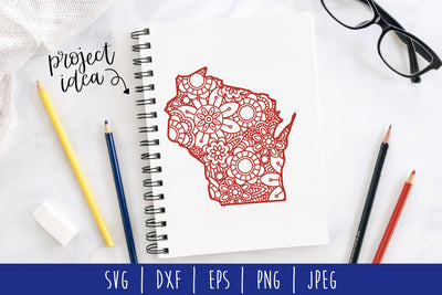 Wisconsin Mandala Zentangle SVG SavoringSurprises 