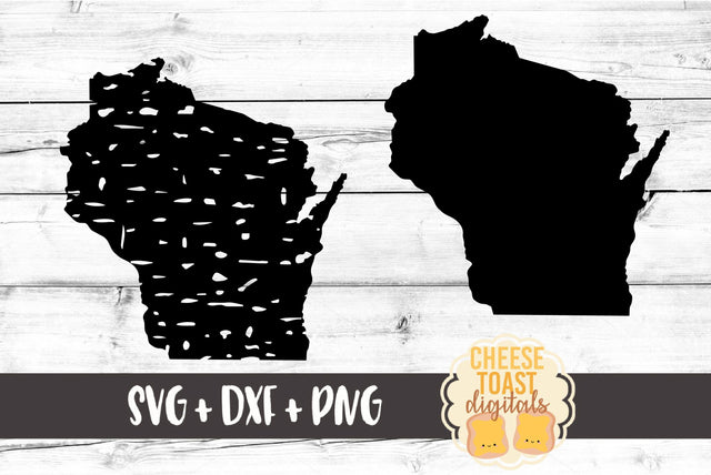 Wisconsin - Solid & Grunge SVG Cheese Toast Digitals 