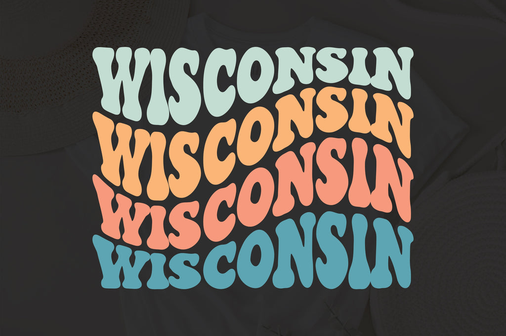 Wisconsin svg wavy style svg, EPS PNG Cricut Instant Download - So Fontsy