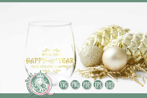 Wish You A Happy New Year SVG SVG QueenBrat Digital Designs 