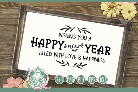 Wish You A Happy New Year SVG SVG QueenBrat Digital Designs 