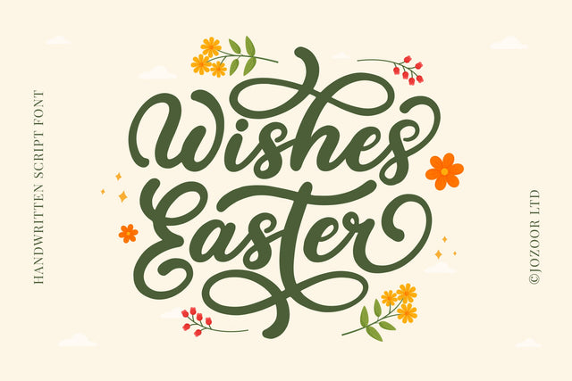 Wishes Easter - Handwritten Script Font Font Jozoor 