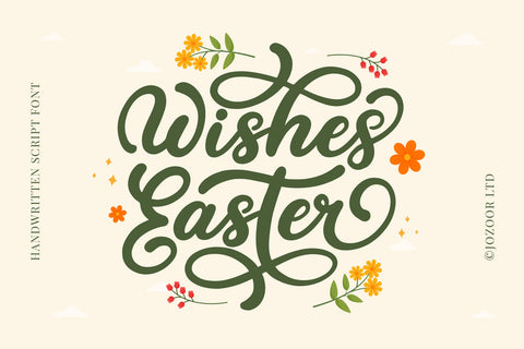 Wishes Easter - Handwritten Script Font Font Jozoor 