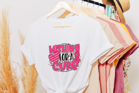 Wishing for a Cure | Breast Cancer PNG Sublimation CraftLabSVG 