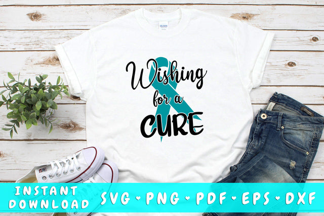 Wishing For A Cure Ovarian Cancer SVG SVG HappyDesignStudio 