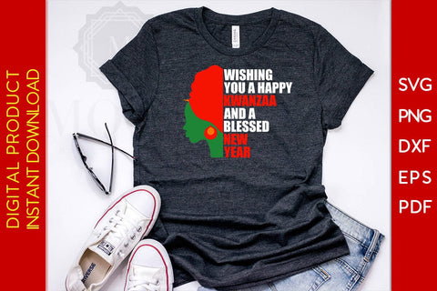 Wishing You A Happy Kwanzaa And A Blessed New Year SVG PNG EPS Cut File SVG Creativedesigntee 