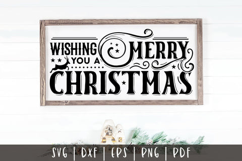 Wishing You a Merry Christmas, Vintage Christmas SVG SVG CraftLabSVG 