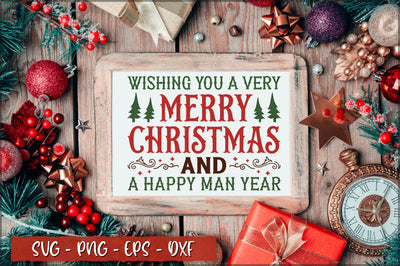 Wishing you a very merry christmas and a happy men year Sign SVG SVG Shetara Begum 