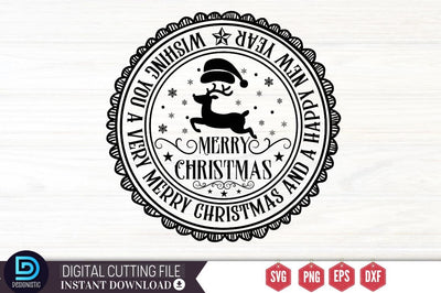 Wishing you a very Merry christmas and a happy new year merry christmas SVG SVG DESIGNISTIC 