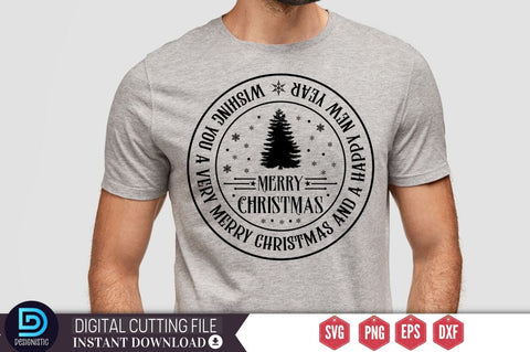 Wishing you a very Merry christmas and a happy new year merry christmas SVG SVG DESIGNISTIC 