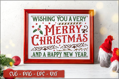 Wishing you a very merry christmas and a happy new year Sign SVG SVG Shetara Begum 