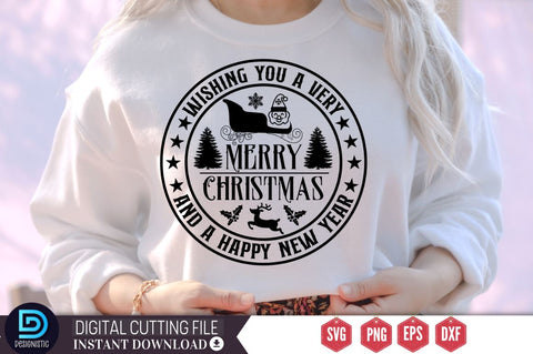 Wishing you a very Merry christmas and a happy new year SVG SVG DESIGNISTIC 