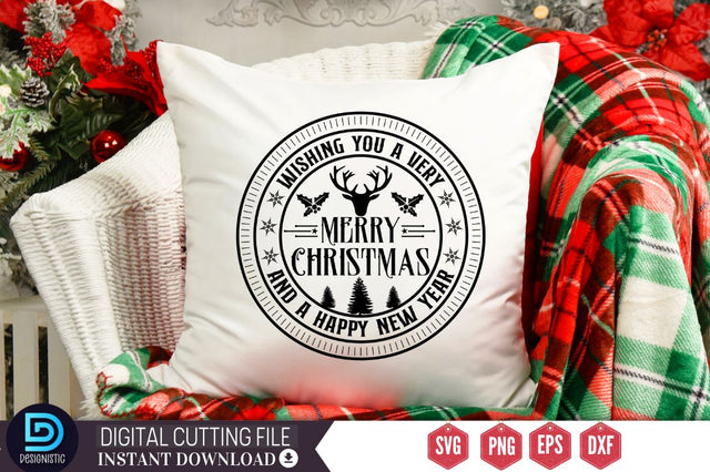 Wishing you a very Merry christmas and a happy new year SVG SVG DESIGNISTIC 