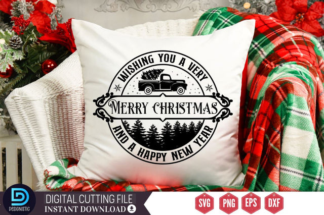 Wishing you a very Merry christmas and a happy new year SVG SVG DESIGNISTIC 