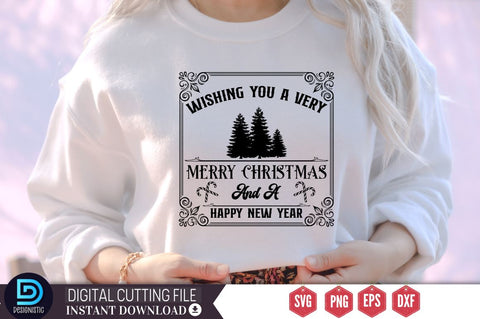 Wishing you a very Merry christmas and a happy new year SVG SVG DESIGNISTIC 