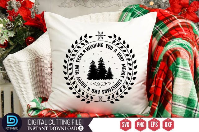 Wishing you a very Merry christmas and a happy new year SVG SVG DESIGNISTIC 