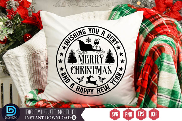 Wishing you a very Merry christmas and a happy new year SVG SVG DESIGNISTIC 