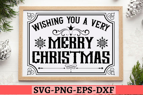 Wishing you a very merry christmas SVG SVG DESIGNISTIC 