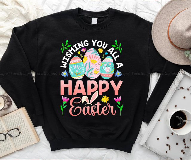 Wishing You All A Happy Easter PNG sublimation design Sublimation ToriDesigns 