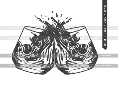 Wiskey Glass Toast SVG Cut File | Alcohol Glass Svg | Whiskey Glass Svg | Whiskey Svg | Cheers Svg | Shot Glass Silhouette | Dxf | Eps | Png | Cut File SVG ETC Craft 