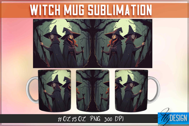 Witch 11 | 15 Oz Mug Sublimation Sublimation Fly Design 