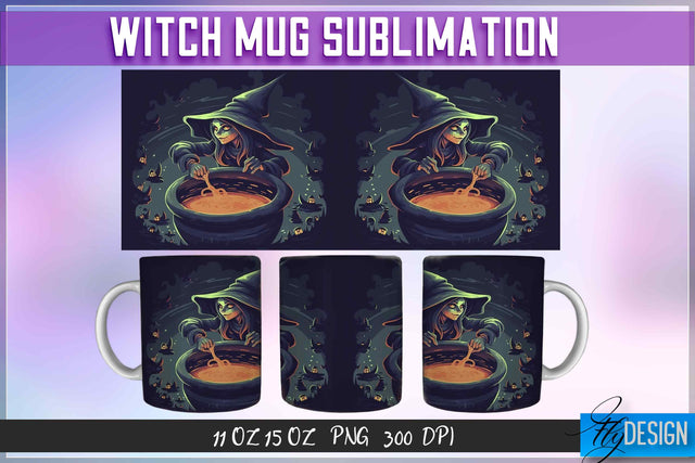 Witch 11 | 15 Oz Mug Sublimation Sublimation Fly Design 