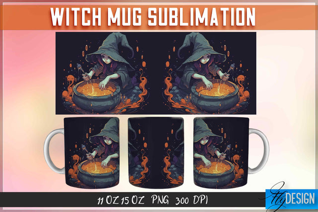 Witch 11 | 15 Oz Mug Sublimation Sublimation Fly Design 