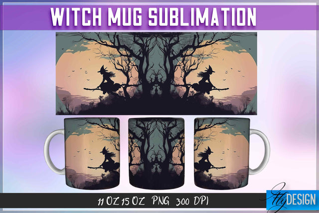 Witch 11 | 15 Oz Mug Sublimation Sublimation Fly Design 